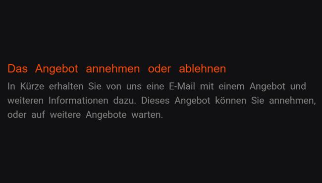 2. Angebot akzeptieren oder verwerfen: Zusätzliche Informationen und eine Offerte in E-Mail kommen zu Sie kurzer Zeit aus unserer Seite dazu. Abwarten Sie für andere Offerten, oder akzeptieren Sie jenes Angebot.